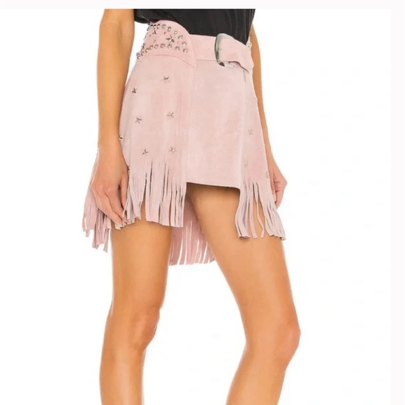 UNDERSTATED LEATHER PARIS TEXAS SKIRT IN LILAC - Picture 3 of 12